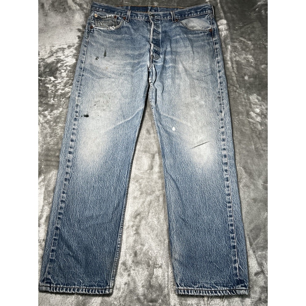 Levi's 501 Jeans Men Size 40x29 Blue Denim Button Fly Workwear